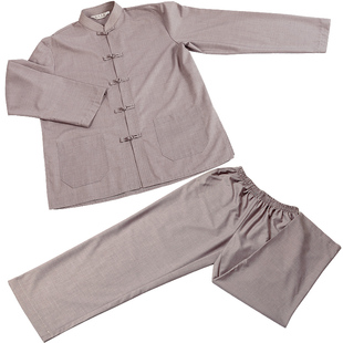 慧悟僧衣海青居士服女和尚服夏季男棉麻僧服纯棉立领套装禅修服冬