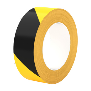 运动场地标线划线警示无痕黑黄胶带羽毛球场画圈定位边界线耐磨PVC地面贴消防通道警示隔离安全自粘标识胶布