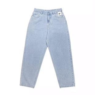 StreetBreakerz新品HipHop宽松嘻哈浅色Oldschool白色牛仔裤滑板