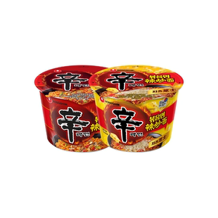 【进口杯面碗面】韩国农心牛肉小碗面辛拉面鱿鱼方便面桶装泡面