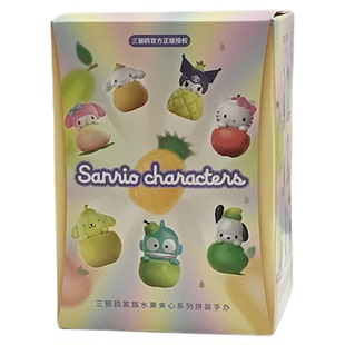 正版三丽鸥水果夹心盲盒凯蒂猫玉桂狗帕恰狗丑鱼桌面摆件生日礼物