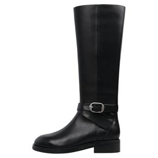 小牛皮【正品特价】星期六骑士靴女长筒靴全筒秋冬老钱风显瘦高筒