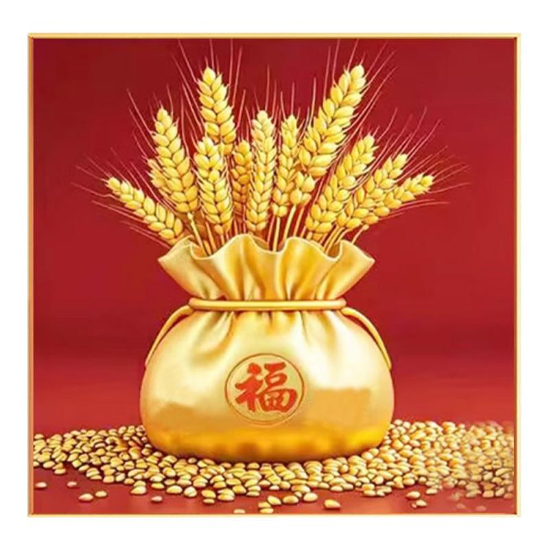 福袋金麦钻石画方钻满贴钻十字绣