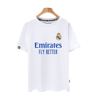 皇马21-22本泽马阿扎尔卡马文加新款足球衣服短袖t恤衫男女半截袖