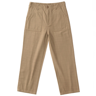 阿美咔叽OG107竹节纯棉军裤美式复古阔腿休闲宽松直筒工装长裤男