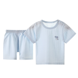 宝宝纯棉短袖套装中小童全棉t恤短裤两件套男女儿童半袖套装童装