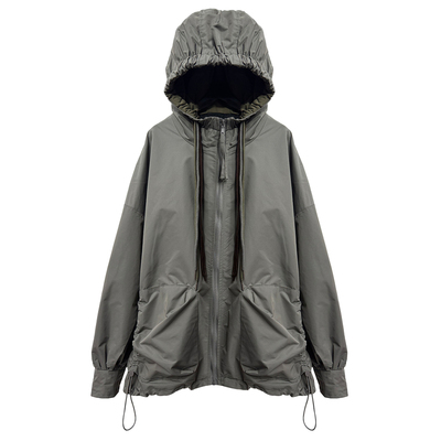 韩系中长款夹棉风衣外套花苞棉服