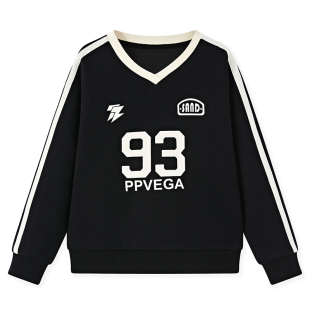 PPVG秋季女童卫衣圆领宽松长袖上衣洋气时髦学院风儿童休闲套头衫