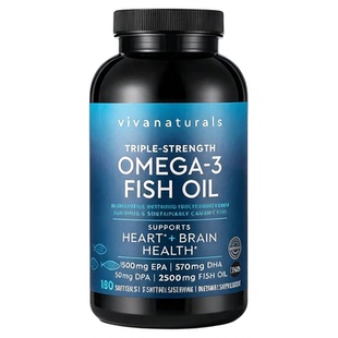 viva鱼油美国进口深海鱼油Omega3脂肪酸EPA高含量欧米茄鱼油180粒