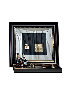 一匚轻奢托盘装饰画酒具套装