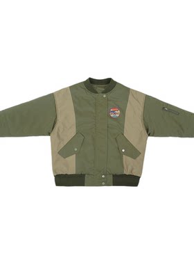 云朵工厂拼色飞行员夹克棉服