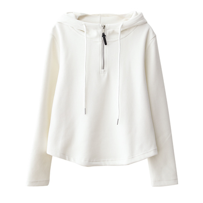 小耳出品棉混纺半拉链连帽卫衣