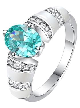 中古风白贝母2024新款闭口戒指