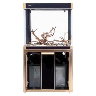 佳美鱼缸水族箱玻璃金鱼缸家用客厅中大型可定制底滤热弯圆角鱼缸