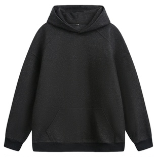 360g重磅毛呢连帽卫衣男秋季款基础纯色廓形帽衫质感潮牌宽松外套