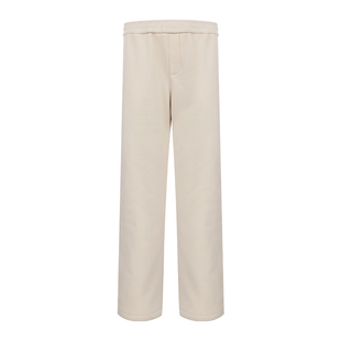 WESSK春秋蜂窝垂感卫裤黑白男女情侣百搭宽松阔腿休闲直筒长裤