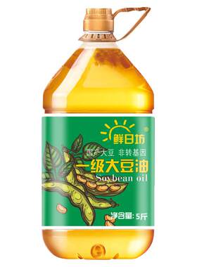 鲜日坊纯大豆油非转基因5斤家用