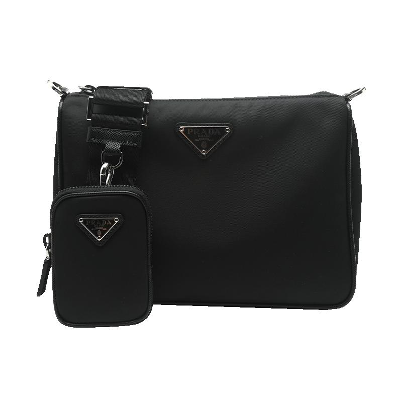 【自营】Prada/普拉达中性款三角logo徽标拉链闭合尼龙斜挎单肩包