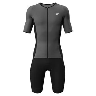 Wulibike春夏男士铁三服高弹透气速干紧连体服短袖铁人三项比赛服