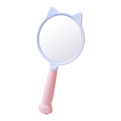 手持化妆镜高清镜面卡通猫爪造型