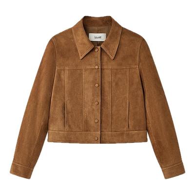 【焦糖雾面麂皮】Laurel劳芮26春新款翻领短款皮衣LWL371X01100