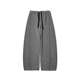 500g羊毛混纺重磅嘿马七作美式复古秋冬男潮宽松卫裤休闲弯刀长裤