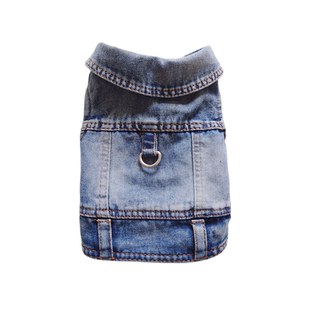 狗衣服秋冬宠物泰迪比熊猫咪泰迪狗狗衣服夏装秋冬牛仔马甲牵引绳