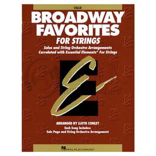 弦乐的基本要素 百老汇 大提琴教材 海伦德原版乐谱书 conley Essential Elements Broadway Favorites Cello HL00868042