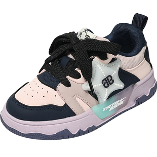 TATA他她童鞋时尚百搭板鞋男女童魔术贴休闲鞋秋季轻便软底宝宝鞋