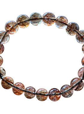 天然冰透顺发黑金超手链礼物情侣