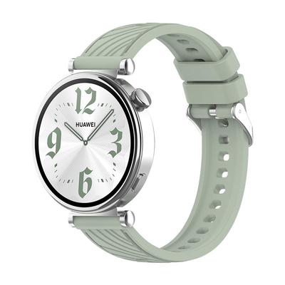 适用于华为手表gt5/GT6表带gt4/GT5Pro女士硅胶腕带41/42mm表盘叶脉纹手表带智能运动手表18mm替换带时尚流行