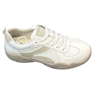 复古真皮厚底休闲德训鞋女2025秋新款秀气拼色显脚小运动阿甘鞋潮