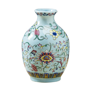 陶瓷珐琅彩小号花插花瓶水培陶艺花器花盆客厅装饰摆件轻奢工艺品