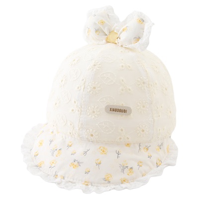 婴儿遮阳帽子夏季薄款透气网纱公主鸭舌帽女宝宝小月龄防晒棒球帽