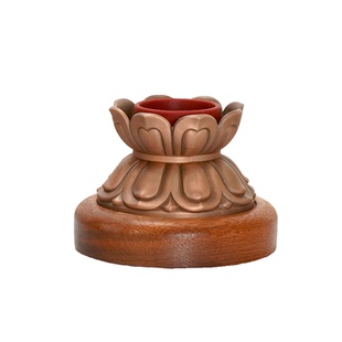 木质莲花手摇底座转轮经筒放置底托手持藏经转轮转筒底座桌面摆件