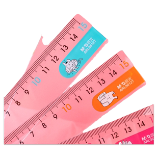 晨光直尺子带波浪线15/20cm直尺塑料儿童格尺男孩小学一年级二年级三年级测量尺小学生透明学生用的专用文具