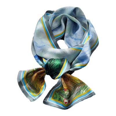 卡姿希真丝丝巾小长条麦田礼盒装