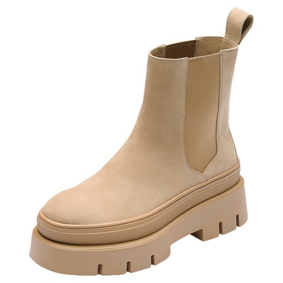 【达播专属】莱尔斯丹2025秋冬新款厚底切尔西短靴子女6T57401