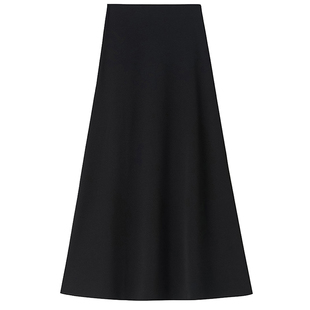 加绒加厚毛呢A字裙子高腰醋酸羊毛半身裙显瘦气质法式灰色长裙子