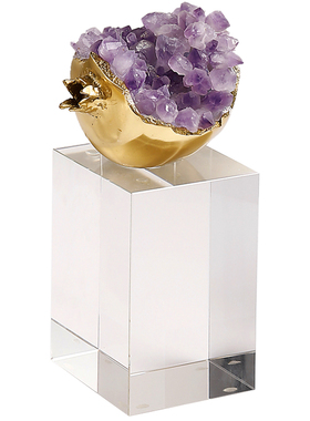 北欧现代轻奢客厅创意天然石榴花