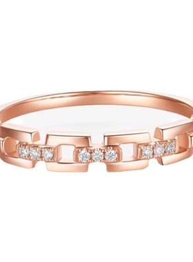 chin时尚莫桑钻链条戒指