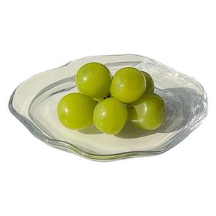 ins风创意云朵玻璃碟高颜值不规则甜品碟蘸料沙拉碟点心碟水果盘