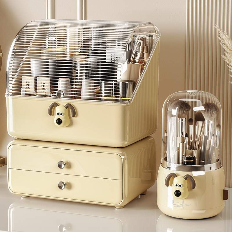 化妆品收纳盒防尘护肤品置物架口红梳妆台高级感大容量亚克力面膜