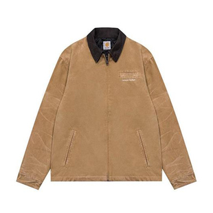 False perception水洗复古做旧Detroit牛皮领夹克外套保暖御寒