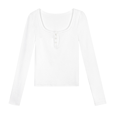 修身内搭露锁骨打底衫上衣