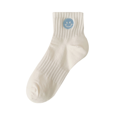 夏天白色可爱袜子女短筒袜纯棉