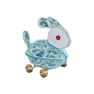 中秋元宵龙年2024拖拉手提led闪灯儿童兔子布手工传统灯笼成品