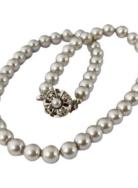 vintage琉璃仿珍珠女中古项链