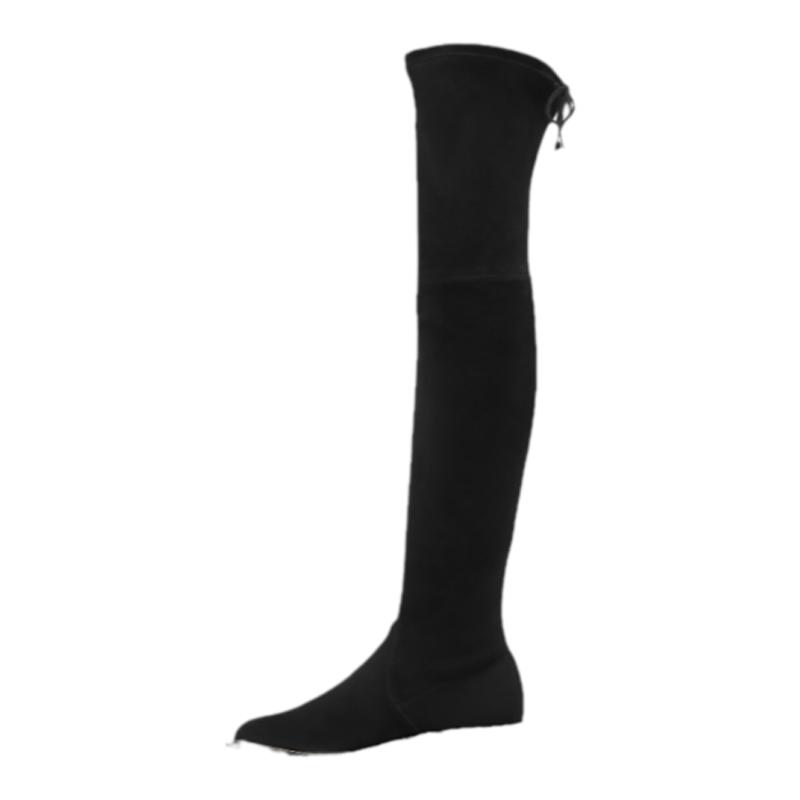 SW LOWLAND LINX BOOT 秋冬低跟链条圆头系带弹力过膝靴瘦瘦靴女