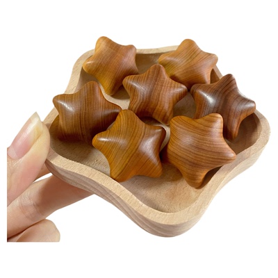 天然木雕星星陈化料老料崖柏星星文玩小星星礼物挂件星星手机挂